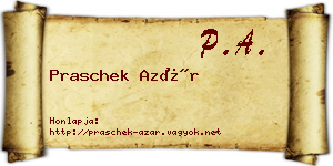 Praschek Azár névjegykártya